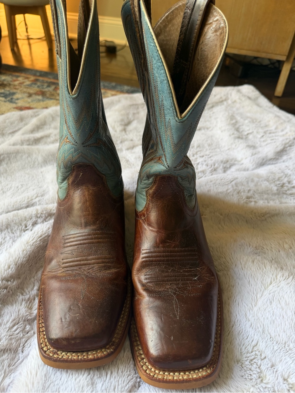 Ariat Arena Rebound Western Boots — Dusted Wheat/Heritage Blue — Men’s 9.5D - Picture 4 of 5